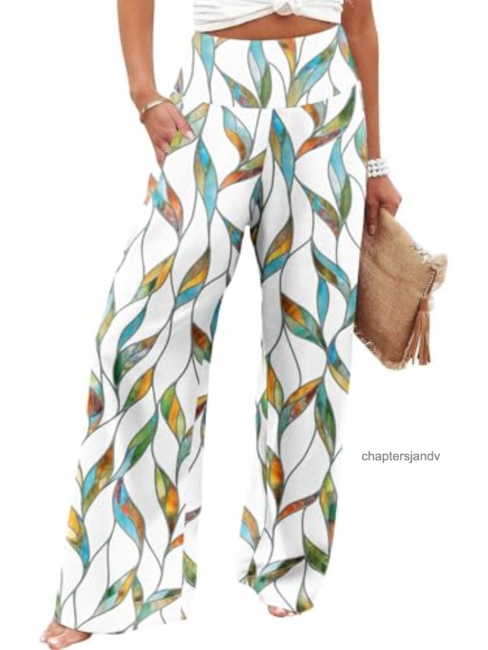 High Waist Palazzo Lounge Pants Wide Leg Flowy Trousers with Pockets